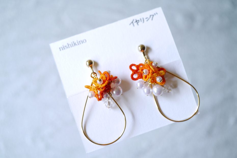 キンモクセイイヤリング＆マーガレットピアス  [ にしきの ]
