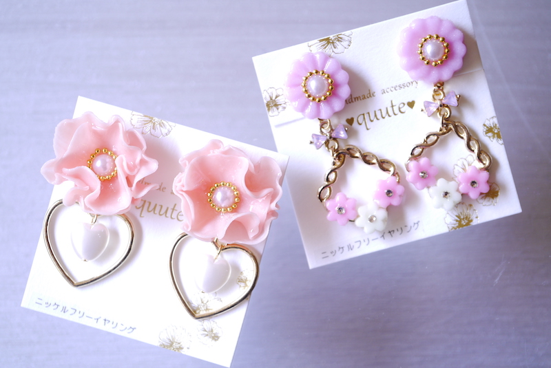 女の子のためのお花イヤリング [ ♡quute♡ ]