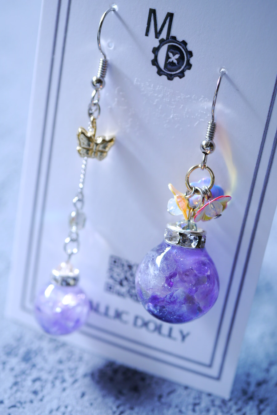 METALLIC DOLLY 花手水とオパール玉のピアス
