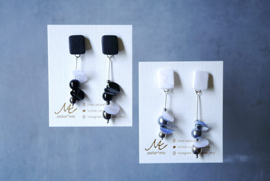 atelier*mioさん クレイ×ドットスパンコールのピアスのご紹介