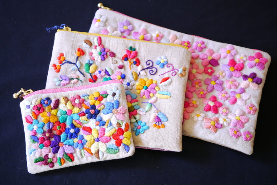 西山奈美江さん　刺繍ポーチのご紹介
