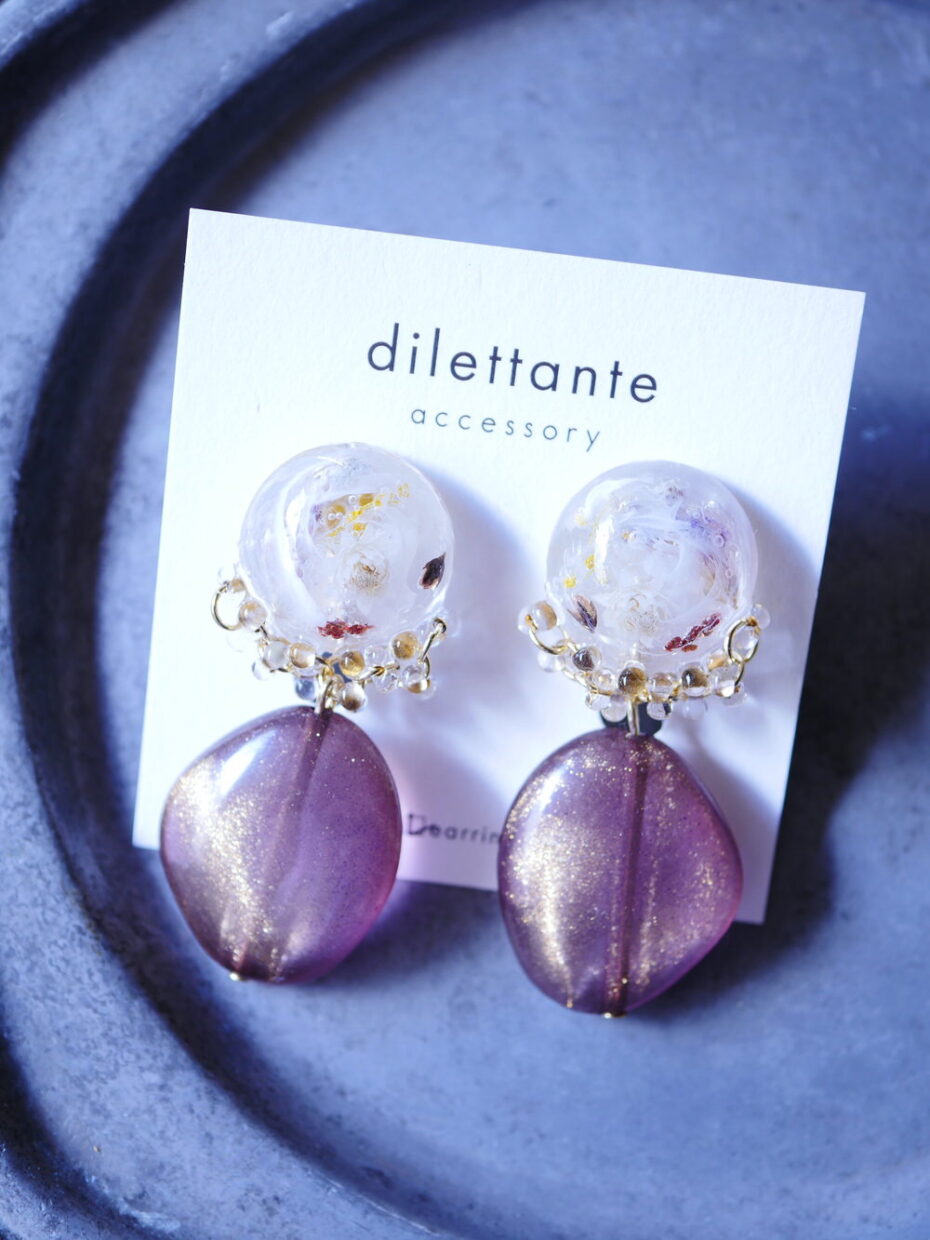 dilettanteさん クリアつぶつぶイヤリング・ピアスのご紹介