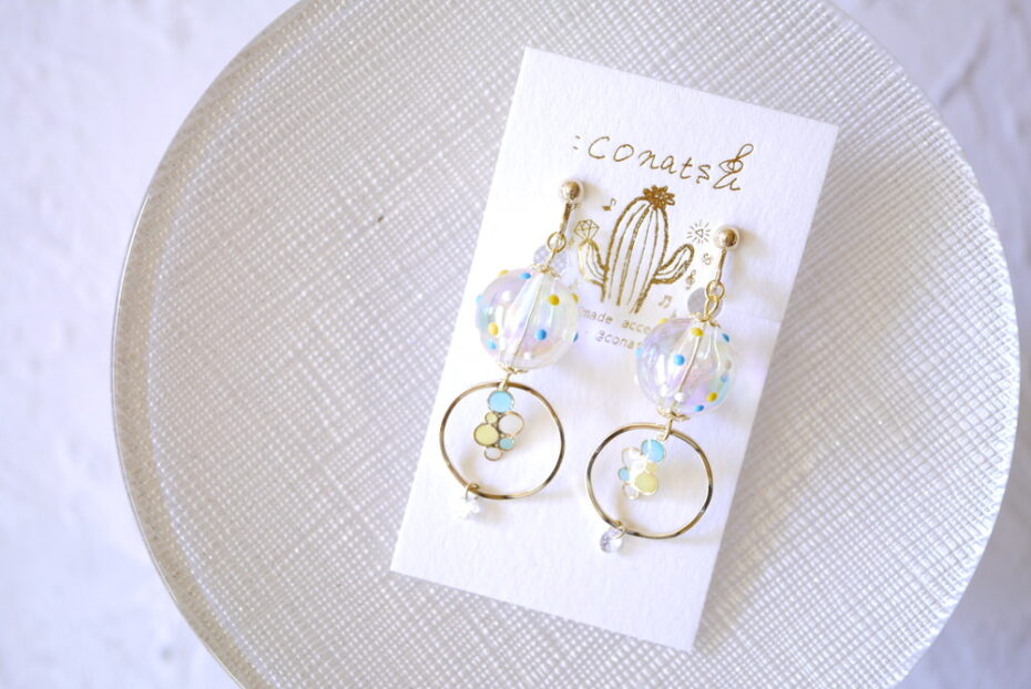 conatsu（鼓奈都）さん　エンボスドットピアス・イヤリングのご紹介