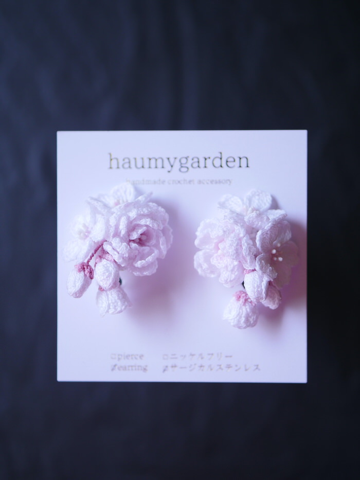 haumygardenさん 桜イヤリングとポニーフックご紹介