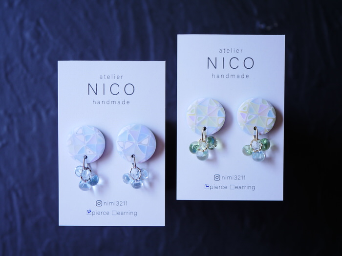 アトリエNICOさん　エクストルーダしずくビーズピアスのご紹介