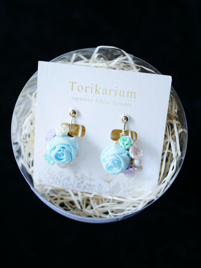 Torikariumさん　つまみ細工のブーケイヤリングのご紹介