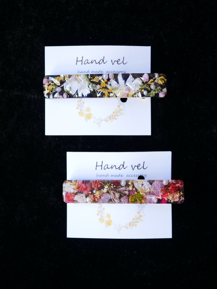 Hand velさん お花のヘアクリップのご紹介