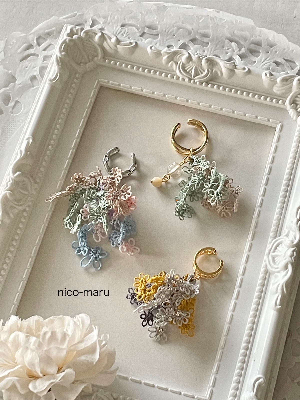 natural swag《1グラムの花束》イヤカフ